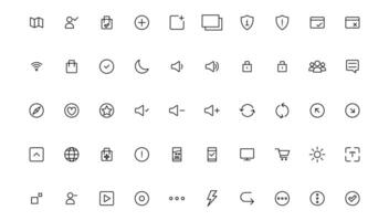 Ui UX icon set, Web and mobile user interface icon set collection.Outline icon. vector