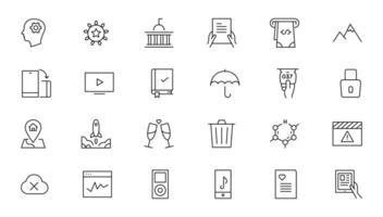 Set of thin line web icon set, simple outline icons collection, Pixel Perfect icons, Simple illustration vector