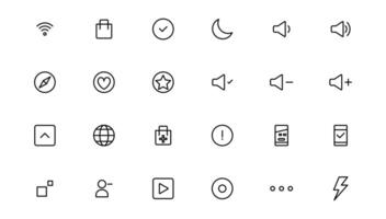 Ui UX icon set, Web and mobile user interface icon set collection.Outline icon. vector