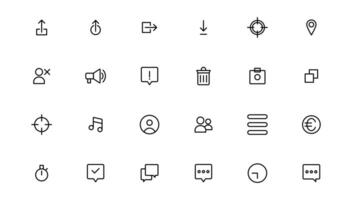 Ui UX icon set, Web and mobile user interface icon set collection.Outline icon. vector