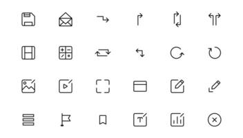 Ui UX icon set, Web and mobile user interface icon set collection.Outline icon. vector