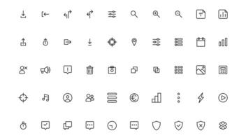 Ui UX icon set, Web and mobile user interface icon set collection.Outline icon. vector