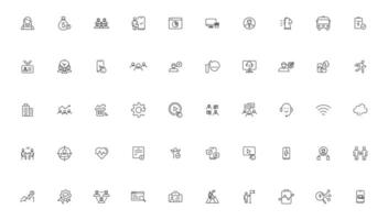 Teamwork and education linear icons collection.Set of thin line web icon set, simple outline icons collection, Pixel Perfect icons, Simple illustration. vector