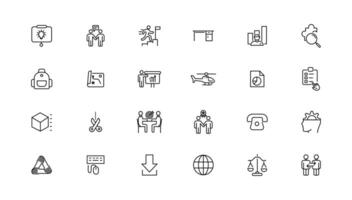 Teamwork and education linear icons collection.Set of thin line web icon set, simple outline icons collection, Pixel Perfect icons, Simple illustration. vector