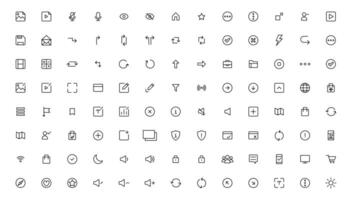 Ui UX icon set, Web and mobile user interface icon set collection.Outline icon. vector