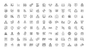 Teamwork and education linear icons collection.Set of thin line web icon set, simple outline icons collection, Pixel Perfect icons, Simple illustration. vector