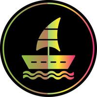 Sailing Boat Glyph Due Color Icon Design vector