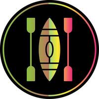 Canoe Glyph Due Color Icon Design vector