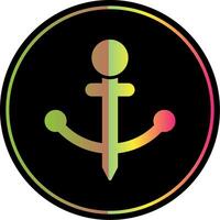 Anchor Glyph Due Color Icon Design vector