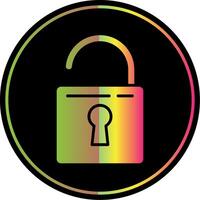 Door Lock Glyph Due Color Icon Design vector