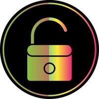 Open Lock Glyph Due Color Icon Design vector