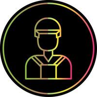 Builder Line Gradient Due Color Icon Design vector