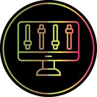 Computer control Line Gradient Due Color Icon Design vector