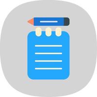 Notepad Flat Curve Icon Design vector