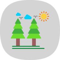 sano bosque plano curva icono diseño vector