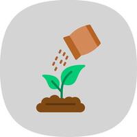Fertilize The Plants Flat Curve Icon Design vector