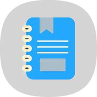 Notebook Flat Curve Icon Design vector