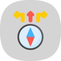 Direction Flat Curve Icon Design vector
