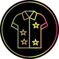 Hawaiian Shirt Line Gradient Due Color Icon Design vector