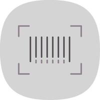 Bar Code Flat Curve Icon Design vector