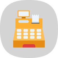 Cash Register Flat Curve Icon Design vector