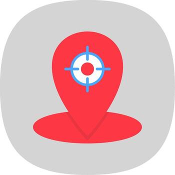 Geo Targeting Flat Curve Icon Design vector