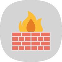 Firewall Flat Curve Icon Design vector