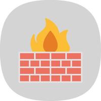 Firewall Flat Curve Icon Design vector