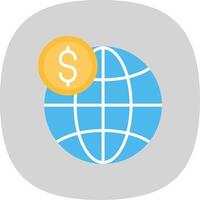 Global Business Flat Curve Icon Design vector