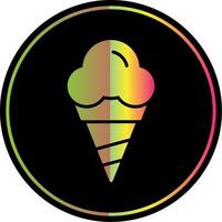 Cone Ice Cream Glyph Due Color Icon Design vector