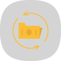 Data Backup Flat Curve Icon Design vector