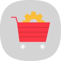 E-commerce Solution Flat Curve Icon Design vector