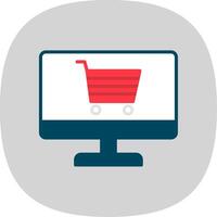 E-commerce Optimization Flat Curve Icon Design vector