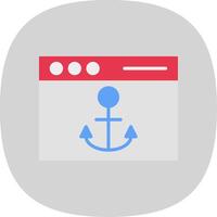 Anchor Text Flat Curve Icon Design vector