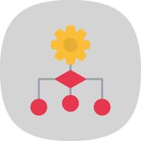 Algorithm Flat Curve Icon Design vector
