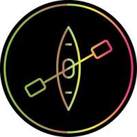 Canoe Line Gradient Due Color Icon Design vector