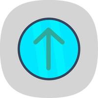 Up Right Flat Curve Icon Design vector