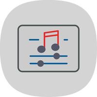 música y multimedia plano curva icono diseño vector