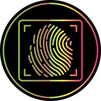 Fingerprint Line Gradient Due Color Icon Design vector