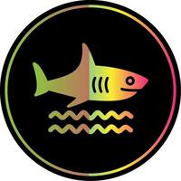 Shark Glyph Due Color Icon Design vector