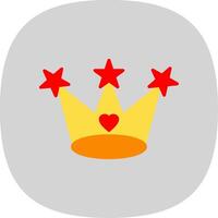 Crown Flat Curve Icon Design vector