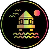 Beach Villa Glyph Due Color Icon Design vector