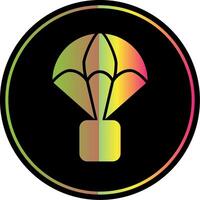 Parachute Glyph Due Color Icon Design vector