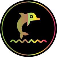 Dolphin Show Glyph Due Color Icon Design vector