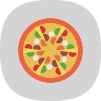 Pizza plano curva icono diseño vector