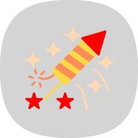 Firework Flat Curve Icon Design vector