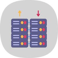 Data Center Flat Curve Icon Design vector