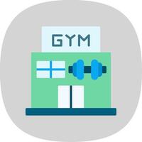 gimnasio plano curva icono diseño vector