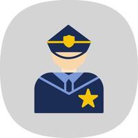 Police Flat Curve Icon Design vector