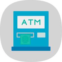 Atm Machine Flat Curve Icon Design vector